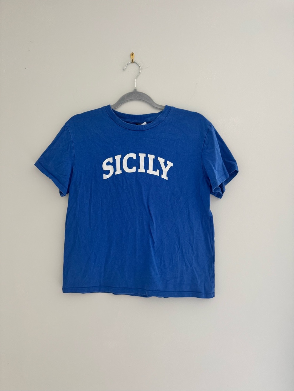 H&M “Sicily” Graphic Tee in Blue Size Medium